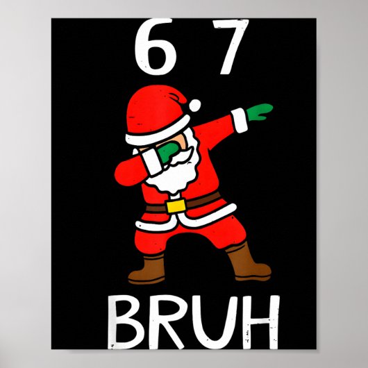 67 Meme 6 7 Grappige Kerstman Dabbing Zes Zeven Poster (Voorkant)