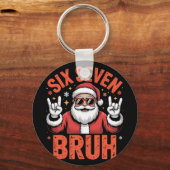 67 Meme 6 7 Grappige Kerstman Kerstmis Zes Zeven B Sleutelhanger (Voorkant)
