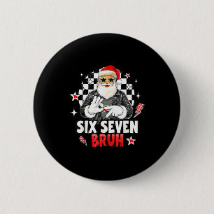 67 Meme 6 7 Grappige Kerstman Santa Rock On Zes Ze Ronde Button 5,7 Cm