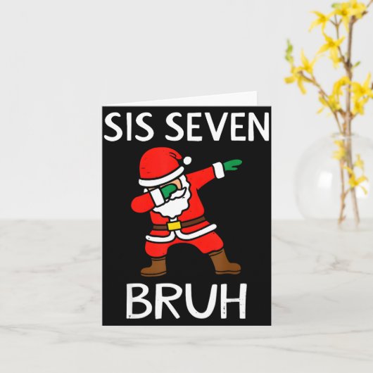 67 Meme 6 7 Grappige Kerstmis Dabbing Kerstman Zes Kaart (Gele Bloem)