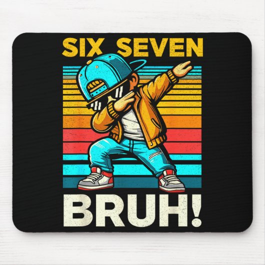 67 Meme 6 7 Numbers Dabbing Six Seven Bruh Funny B Muismat (Voorkant)