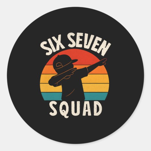 67 Meme 6 7 Nummers Dabbing Six Seven Squad Grappi Ronde Sticker (Voorkant)
