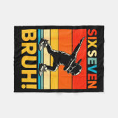 67 Meme 6 7 Nummers Dabbing Zes Zeven Bruh Grappig Fleece Deken (Voorkant (Horizontaal))