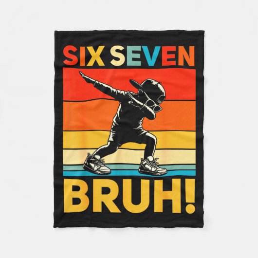67 Meme 6 7 Nummers Dabbing Zes Zeven Bruh Grappig Fleece Deken (Voorkant)