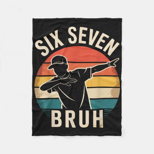 67 Meme 6 7 Nummers Dabbing Zes Zeven Bruh Grappig Fleece Deken (Voorkant)