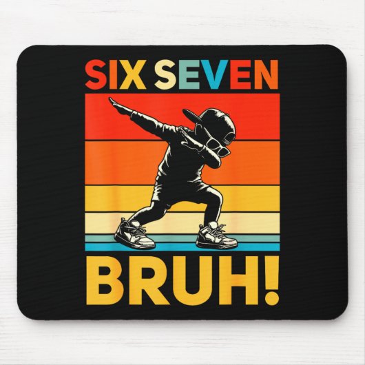 67 Meme 6 7 Nummers Dabbing Zes Zeven Bruh Grappig Muismat (Voorkant)