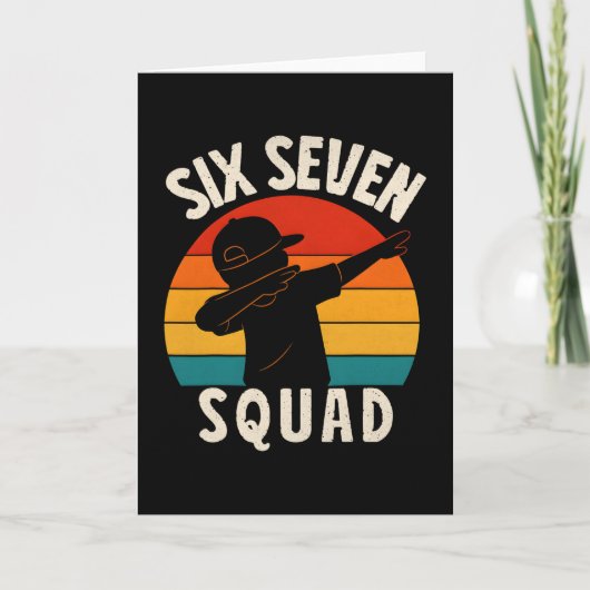 67 Meme 6 7 Nummers Dabbing Zes Zeven Squad Grappi Kaart (Voorkant)
