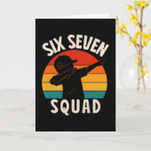 67 Meme 6 7 Nummers Dabbing Zes Zeven Squad Grappi Kaart (Gele Bloem)