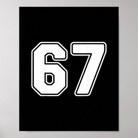 67 Meme 6 7 Nummers Zes Zeven Grappige Jongens Kin Poster (Voorkant)