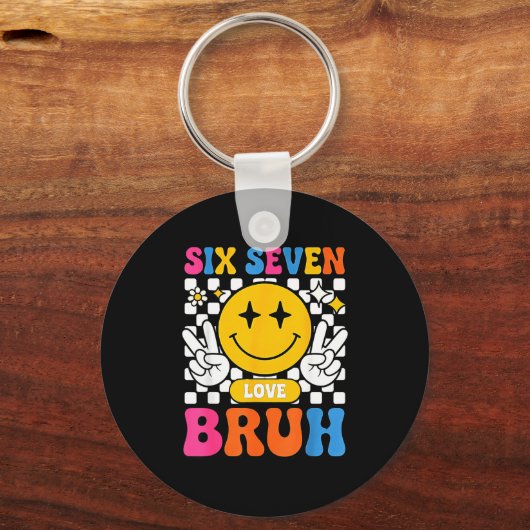 67 Meme 6 7 Six Seven Bruh  Sleutelhanger (Voorkant)