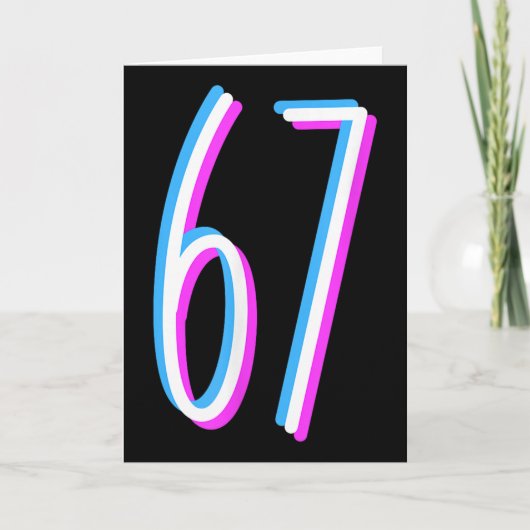 67 Meme 6 7 Six Seven Nummer Kostuum Kaart (Voorkant)
