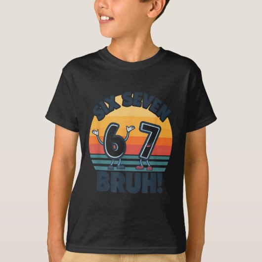 67 Meme 6 En 7 Nummers Shirt Zes Zeven Bruh Grappi (Voorkant)