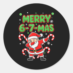 67 Meme Alpha Gen Slaag Merry 6-7-mas Sinterklaas  Ronde Sticker