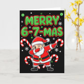 67 Meme Alpha Gen Slang Merry 6-7-mas Santa Christ Kaart (Gele Bloem)