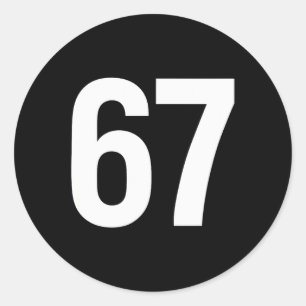 67 Meme Alpha Gen-z Aura Energie Stijl Ronde Sticker