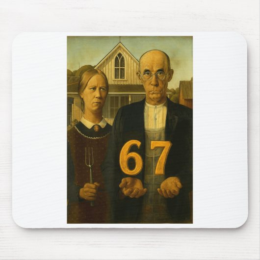 67 Meme American Gothic Art Six Seven Gen Alpha Sl Muismat (Voorkant)