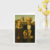 67 Meme American Gothic Art Zes Zeven Gen Alpha Sl Kaart (Gele Bloem)