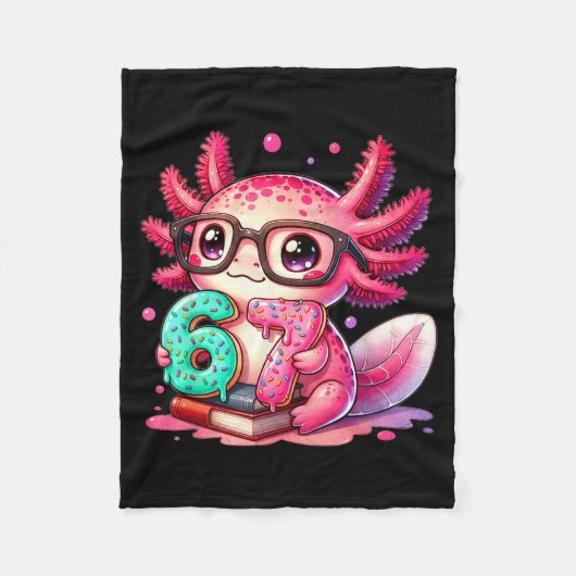 67 Meme Axolotl Funny Six Seven Axolotl Lover For  Fleece Deken (Voorkant)