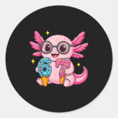 67 Meme Axolotl Funny Six Seven Axolotl Lover For Ronde Sticker (Voorkant)