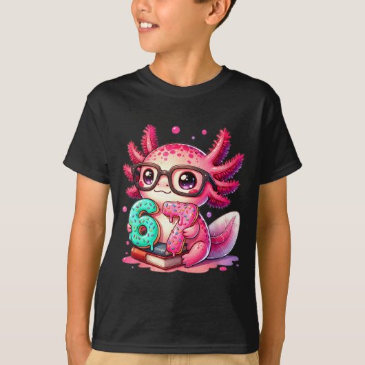 67 Meme Axolotl Funny Six Seven Axolotl Lover For  T-shirt (Voorkant)