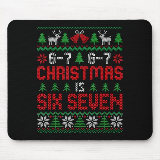 67 Meme Boy Funny Six Seven Ugly Christmas Sweater Muismat (Voorkant)