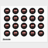 67 Meme Brainrot Grappige Kerst Geruite Xmas Pyjam Ronde Sticker (Vel)