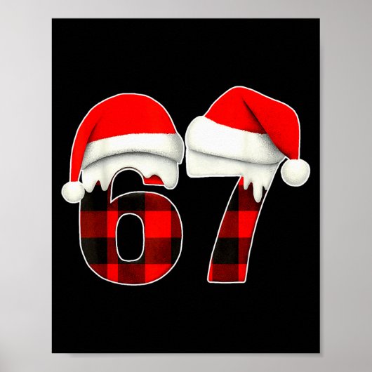 67 Meme Brainrot Grappige Kerst Plaid Xmas Pyjama Poster (Voorkant)