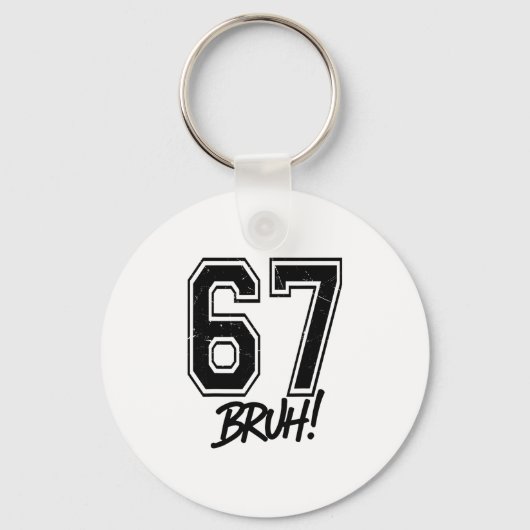 67 Meme Bruh Grappig Zes Zeven Gen Alpha 6 7 Sla Sleutelhanger (Voorkant)