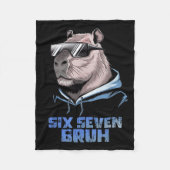 67 Meme Capybara Funny Six Seven Bruh Capybara For Fleece Deken (Voorkant)