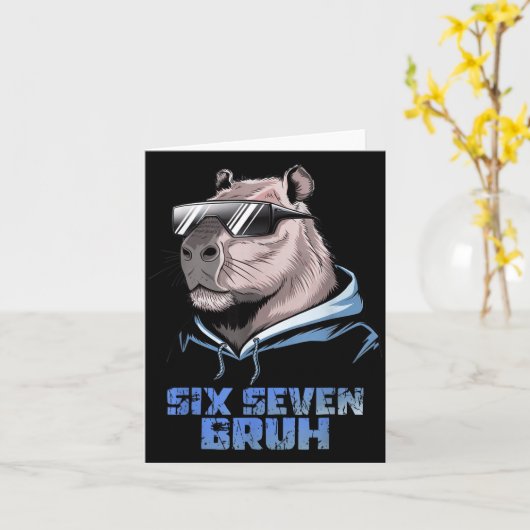 67 Meme Capybara Funny Six Seven Bruh Capybara For Kaart (Gele Bloem)
