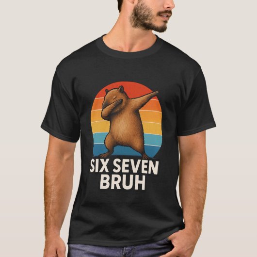67 Meme Capybara Funny Six Seven Bruh Capybara for T-shirt (Voorkant)