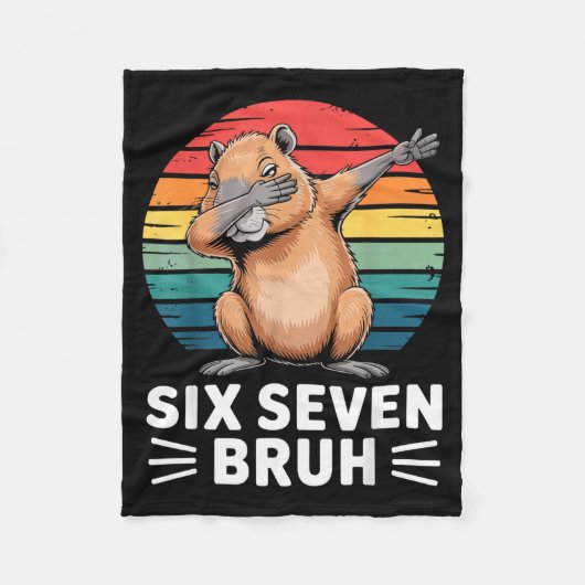 67 Meme Capybara Funny Six Seven Bruh Humor For Ki Fleece Deken (Voorkant)