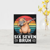 67 Meme Capybara Funny Six Seven Bruh Humor For Ki Kaart (Gele Bloem)