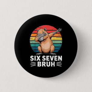67 Meme Capybara Grappig Zes Zeven Bruh Humor Voor Ronde Button 5,7 Cm