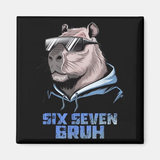 67 Meme Capybara Grappige Zes Zeven Bruh Capybara Magneet (Voorkant)
