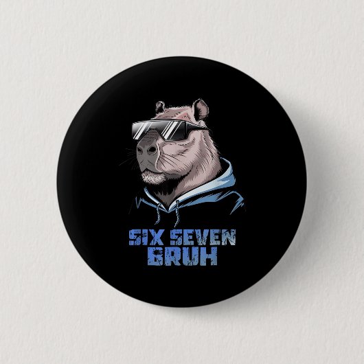 67 Meme Capybara Grappige Zes Zeven Bruh Capybara Ronde Button 5,7 Cm (Voorkant)