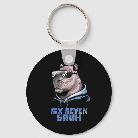 67 Meme Capybara Grappige Zes Zeven Bruh Capybara  Sleutelhanger (Voorkant)