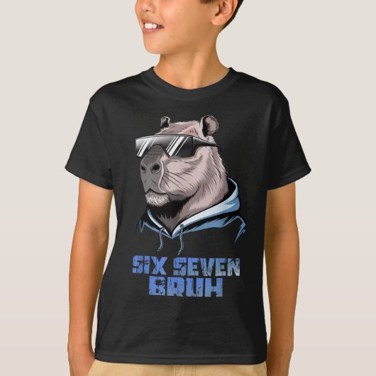 67 Meme Capybara Grappige Zes Zeven Bruh Capybara T-shirt (Voorkant)