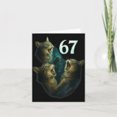 67 Meme Cat Howling At 67 Funny 6 7  Kaart (Voorkant)