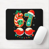 67 Meme Christmas Funny Alien Santa Six Seven Xmas Muismat (Met muis)