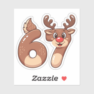 67 Meme Christmas Reindeer Sticker
