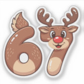 67 Meme Christmas Reindeer   Sticker (Voorkant)