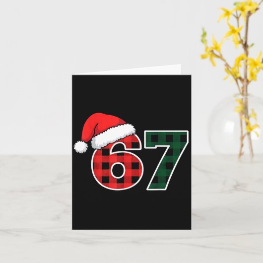67 Meme Christmas Six Seven  Kaart (Gele Bloem)