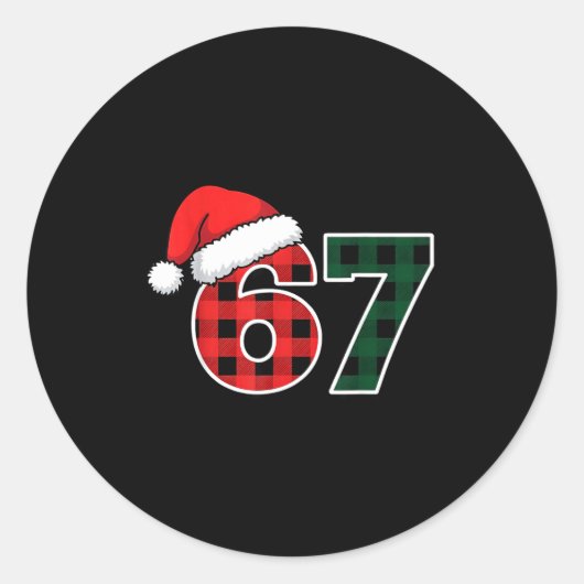 67 Meme Christmas Six Seven  Ronde Sticker (Voorkant)
