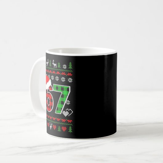 67 Meme Christmas Six Seven Xmas Ugly Sweater Men Koffiemok (Voorkant links)