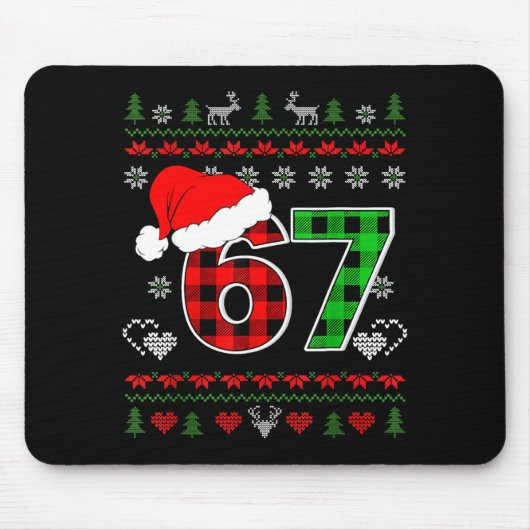 67 Meme Christmas Six Seven Xmas Ugly Sweater Men Muismat (Voorkant)