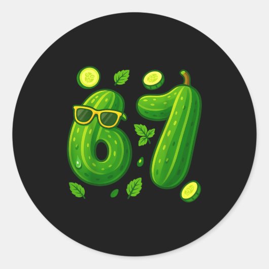 67 Meme Ckle Grappig Zes Zeven Cuber 6 7 Gen Alpha Ronde Sticker (Voorkant)