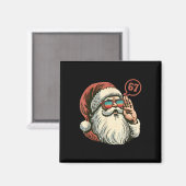 67 Meme Cool Kerstman Retro Kerstman 6 7 Grappig Z Magneet (Voorkant / Achterkant)