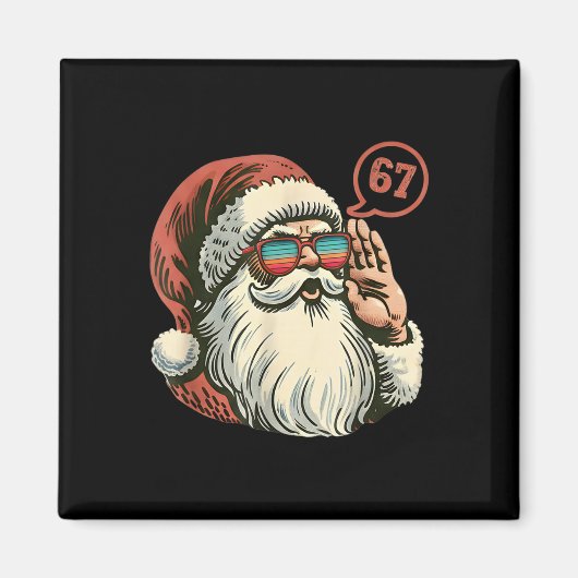 67 Meme Cool Kerstman Retro Kerstman 6 7 Grappig Z Magneet (Voorkant)