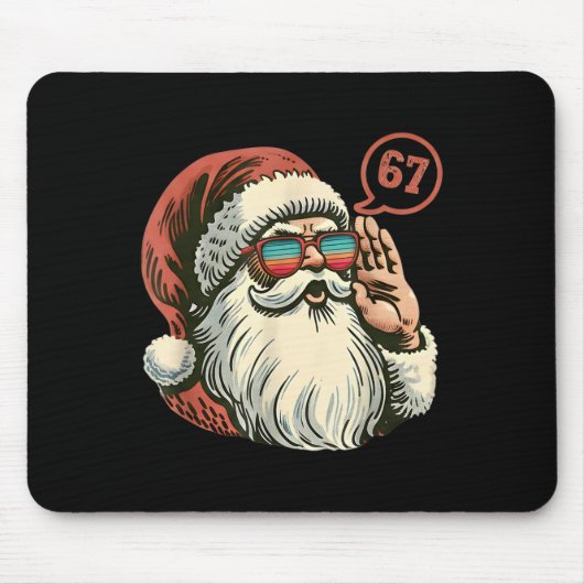 67 Meme Cool Kerstman Retro Kerstman 6 7 Grappig Z Muismat (Voorkant)